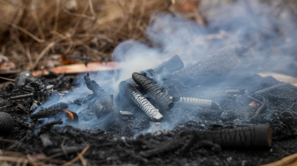smoke from a fire that just got put out