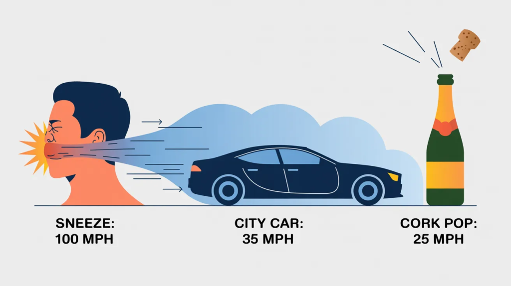 How fast does a sneeze come out?